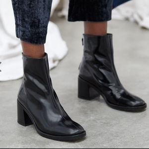 Miista Cybil Ankle Boots, Black Florentique Leather, size 39